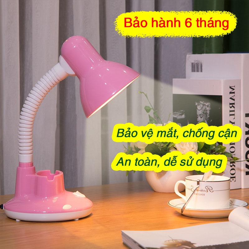 Đèn học để bàn chống cận tích hợp giá để bút và đỡ điện thoại HT Sh...