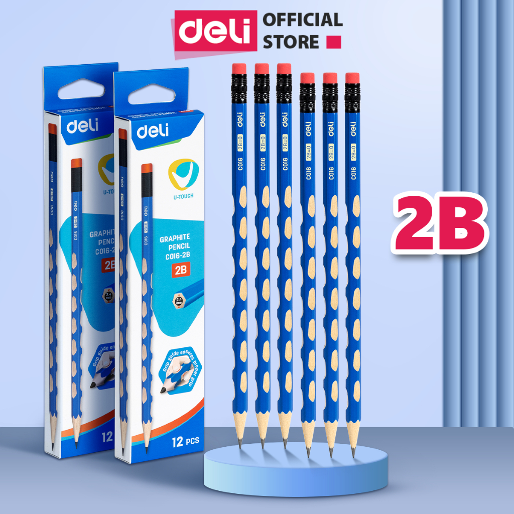 Hộp 12 Cây Bút chì định vị lục giác Graphite Pencil 2B/HB Deli - Th...