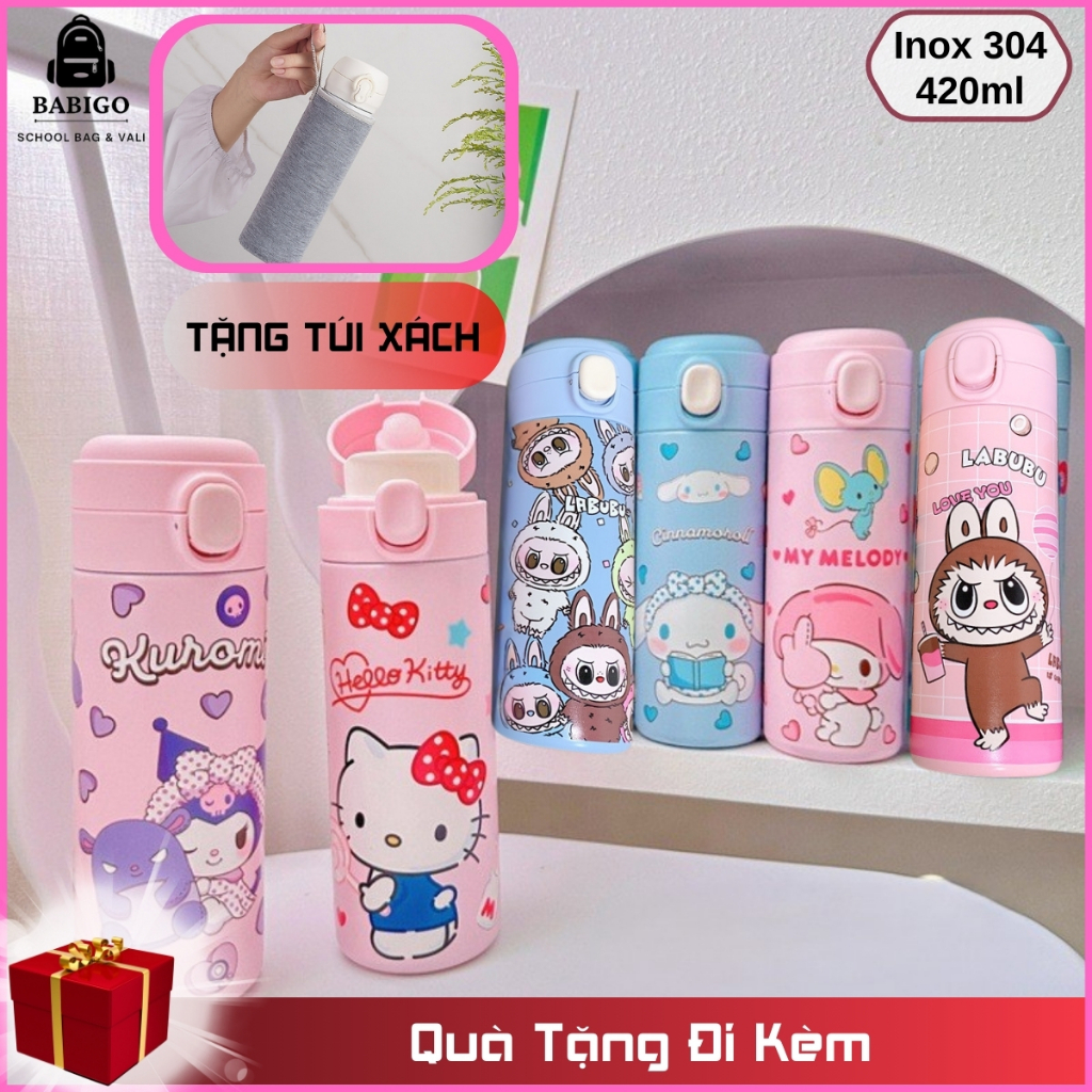 Bình nước giữ nhiệt cho bé 420ML INOX 304 bình giữ nhiệt trẻ em bab...