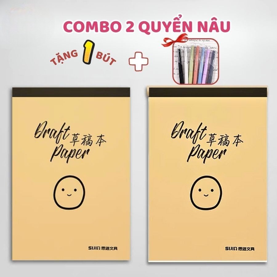 [Top Value] Set 2 Quyển Vở Nháp 200 Trang Bìa Kraft, Ghi Chép, Mềm ...
